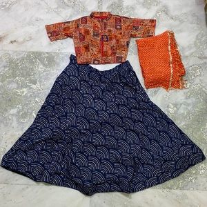 Indian Ethnic Wear - Traditional Chaniya Choli For Navratri - Multi Color Blouse